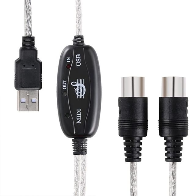 Cabo Midi Adaptador Interface Usb Conversor Audio Gravação