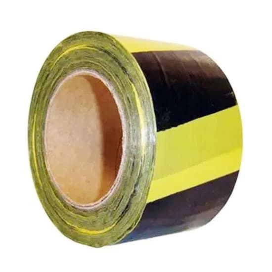 Fita Zebrada Para Sinalização 200mts X 70 cm Preta/Amarela - Ecoconvert