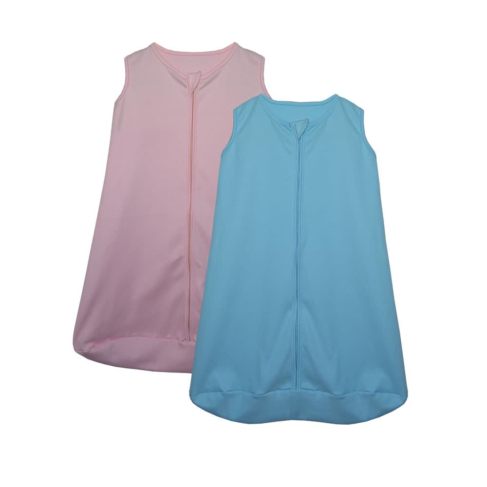 Kit 2 Saco de Dormir Bebê Azul e Rosa Enxoval Pijama 100% Algodão