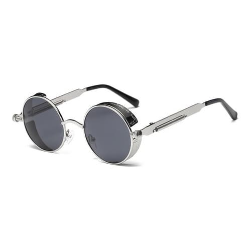 Óculos de Sol Bulier Modas Steampunk Solar Modelo Redondo Masculino Feminino Proteção Uv