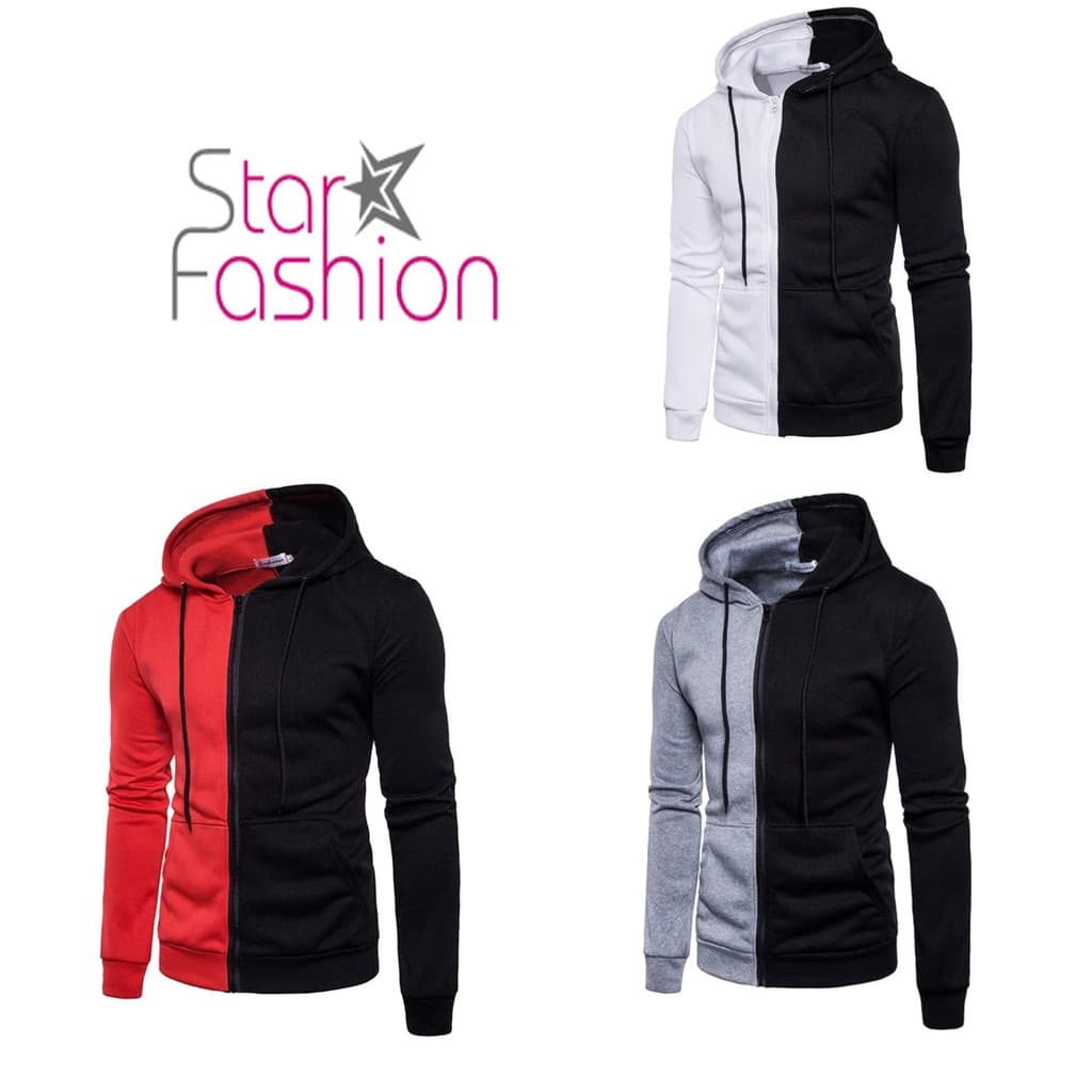 Dois Moletons l Suéter Masculino Com Zíper Casacos Masculinos Tops Roupas Masculinas Moda Masculina