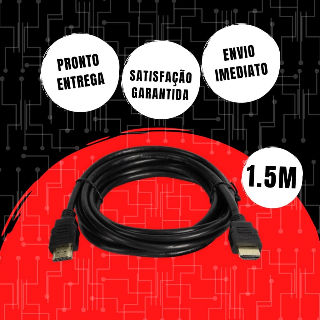 Cabo HDMI 2.0 Áudio e Vídeo 1,5 Metro Full HD 1080p 4K Fortrek Promoção OFERTA