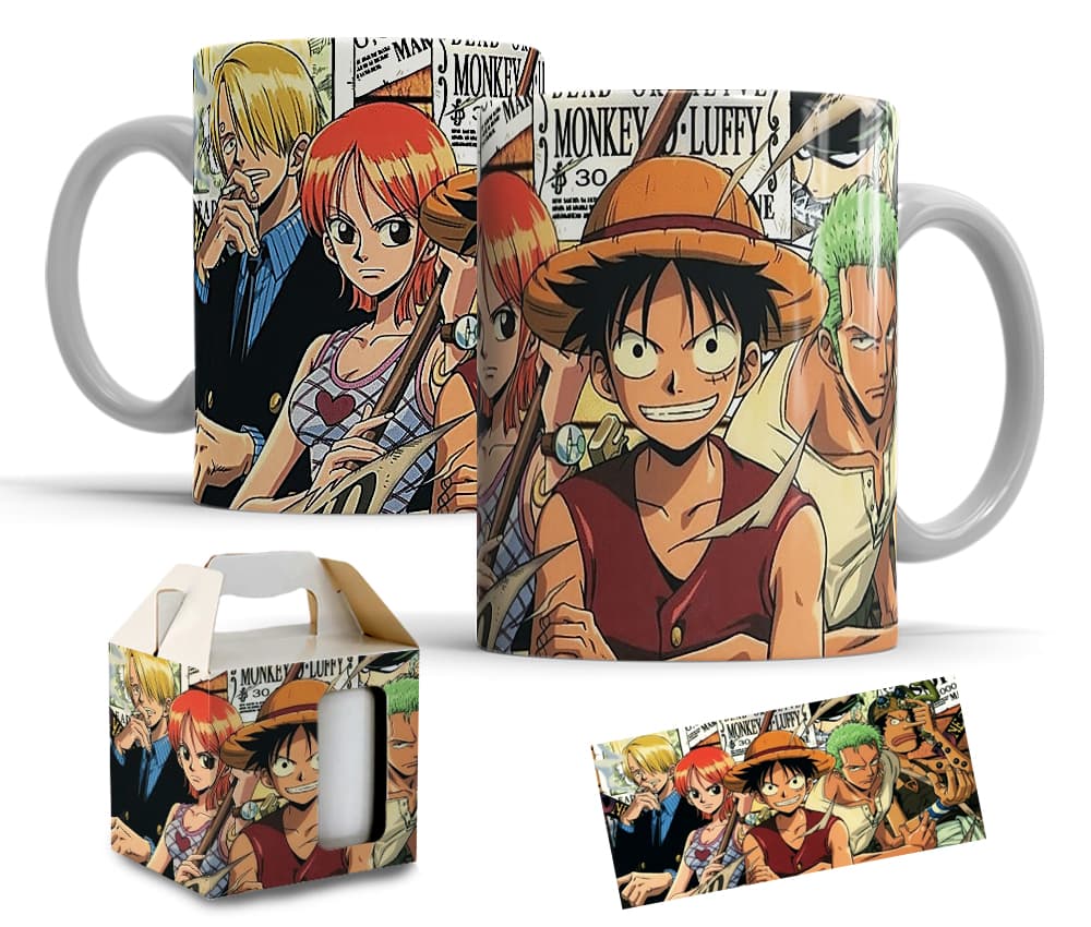 Caneca One Piece de porcelana com caixinha Mod. 06
