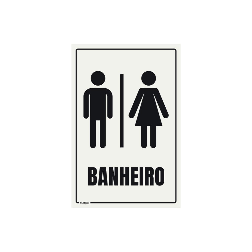 Placa de Sinalização Banheiro Unissex 15x10 cm - Vertical