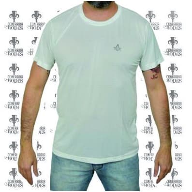 Camiseta Maçom Simbolo Maçonaria Branca Para Reunião