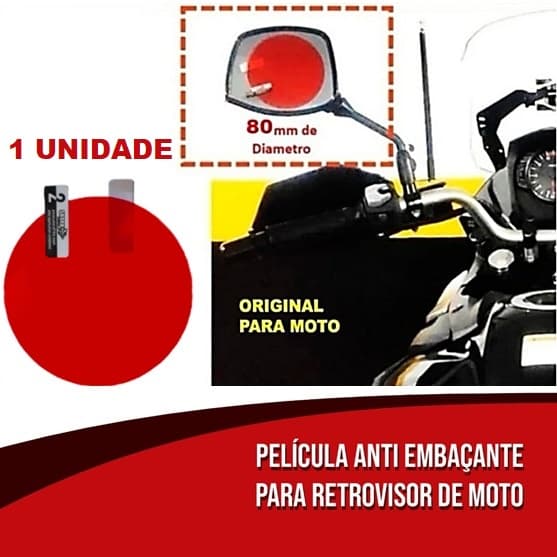 (1 Unidade) Película Protetora Para Moto / Capa De Proteção / Anti-embaçamento / Chuva / Retrovisor