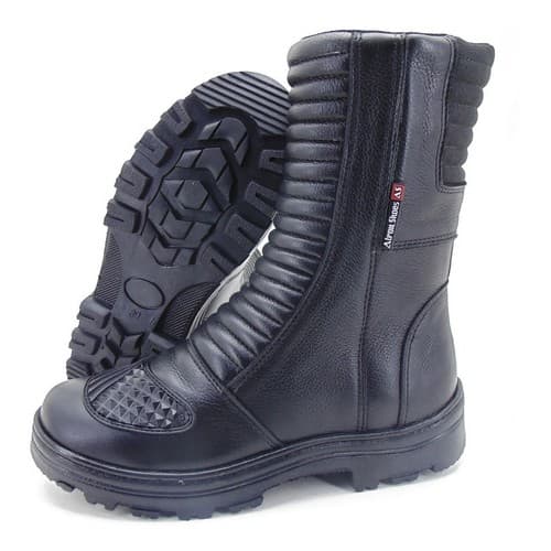 Bota Motociclista Trabalho Couro Atron Shoes Preto