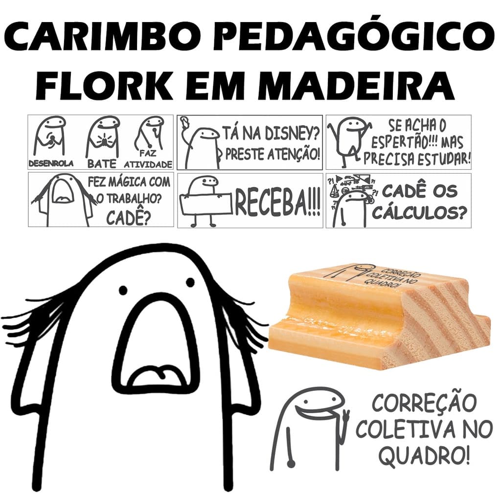 Carimbo de Madeira Flork Bentô - Medida 4x2