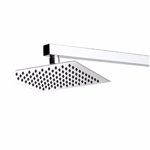 Ducha Chuveiro Slim Quadrada Cromada 25x25 Cm Para Aquecedor - Braco 38 Cm