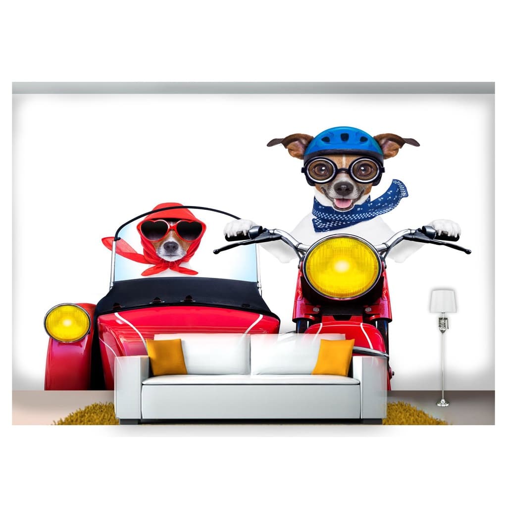 papel de parede Animais casal de cachorros 3D 7,5m² ANM178