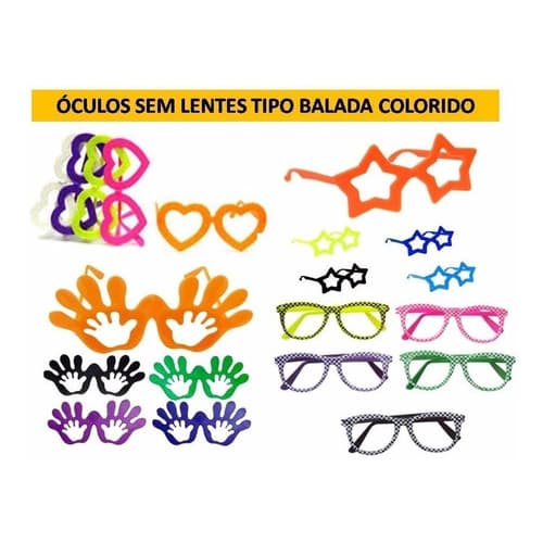 Kit 30 Unidades Óculos Festa Balada Sortidos Colorido