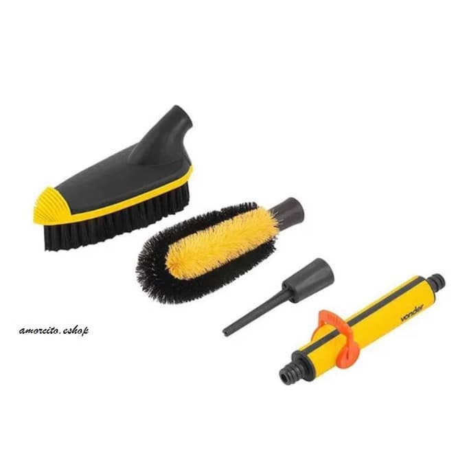 Kit 2 Escovas 1 Esguicho Conector 1/2 P/ Mangueira - Vonder