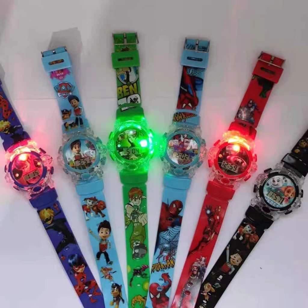 Relogio infantil Relógio de crianças Relógio eletrônico infantil luminoso presente criativo menino cartoon bonito luz pi