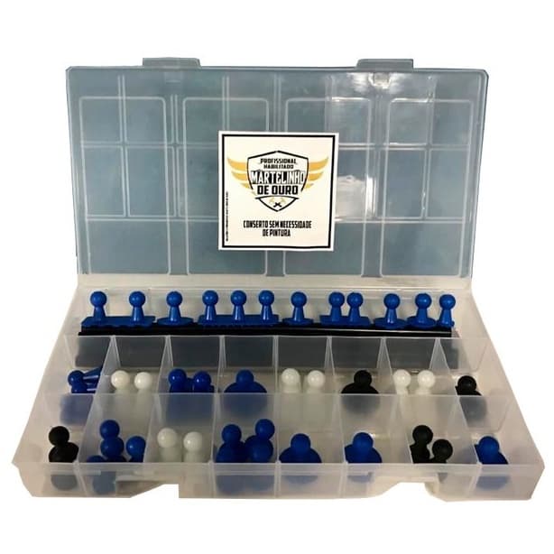 Mega Kit de Ventosas p/ Martelinho de Ouro + 6 bastões de cola - com Maleta Organizadora - 50pçs