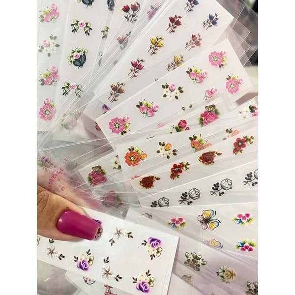 200 películas para unhas artesanal 3D modelos variados