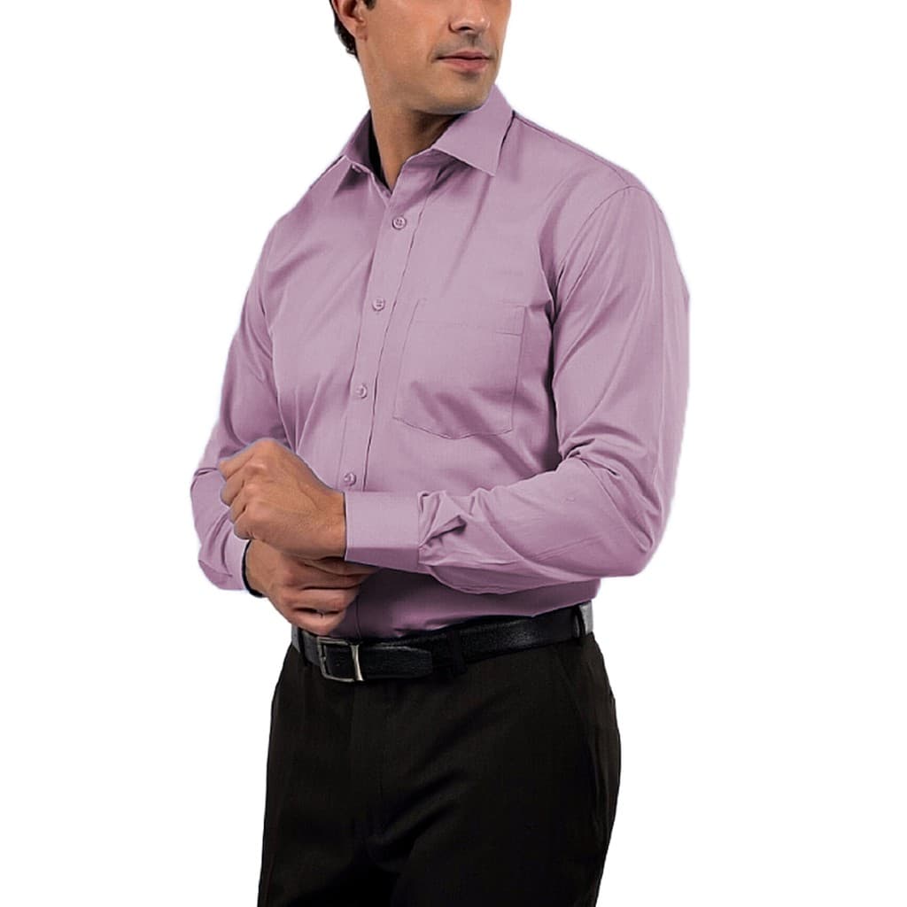 Camisa Social Crepe Manga Longa Microfibra Creponada Fit Lilás