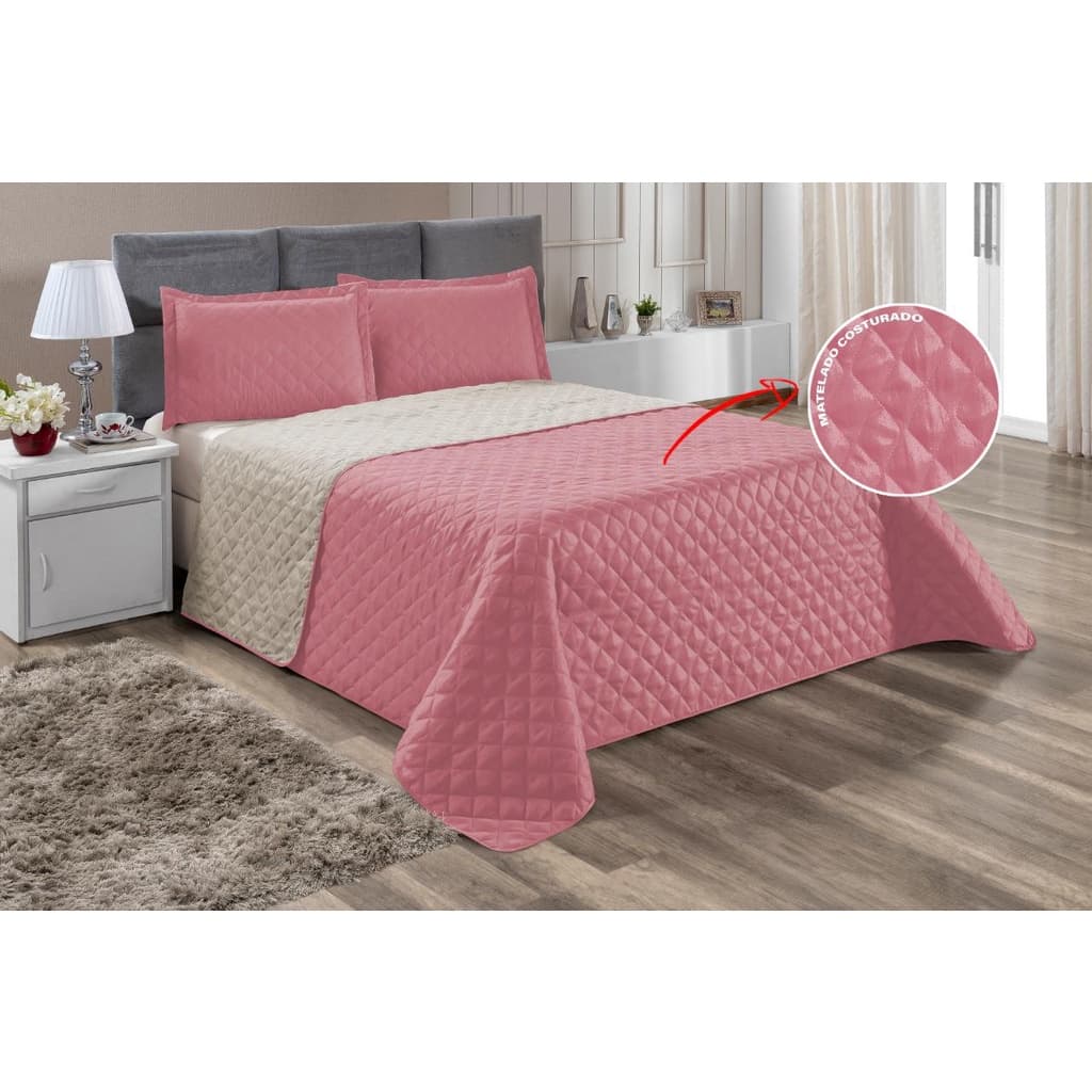 Cobre Leito Dupla Face 3 Peças Super King Size Lindas Cores