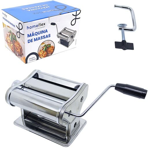 Maquina De Massas Caseira Manual Em Aço Inox Home Flex FXH-416
