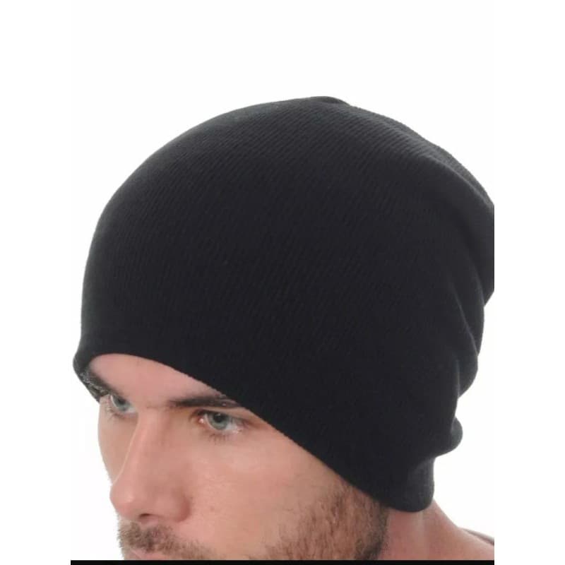 Touca Lã  Térmica  sem forro Lisa tricô tricot adulto juvenil PRETA  frio inverno gorro toucas de la simples