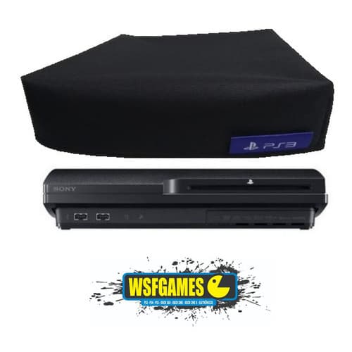 Capa Skin Para Ps3 Slim Horizontal - Preta - Anti Poeira Pelos Impermeável