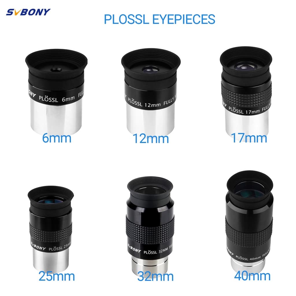Ocular SVBONY SV131 Plossl Para Telescópio Revestimento FMC De 1.25 Polegadas Filtro De Campo De Visão De 48 Graus Com R