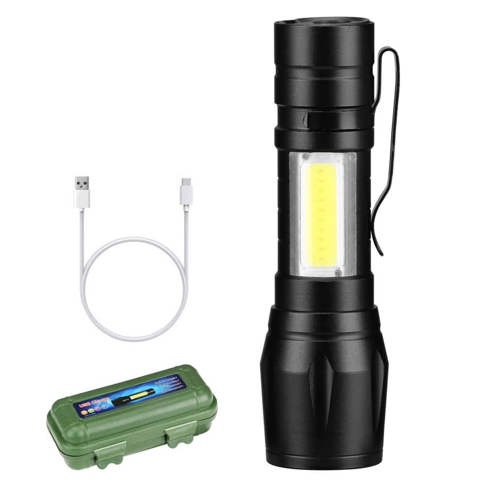 Lanterna Tática Pesca Camping Led Recarregável Mini Usb