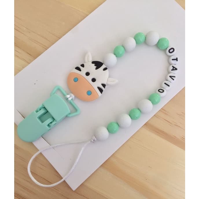 prendedor de chupeta verde personalizado