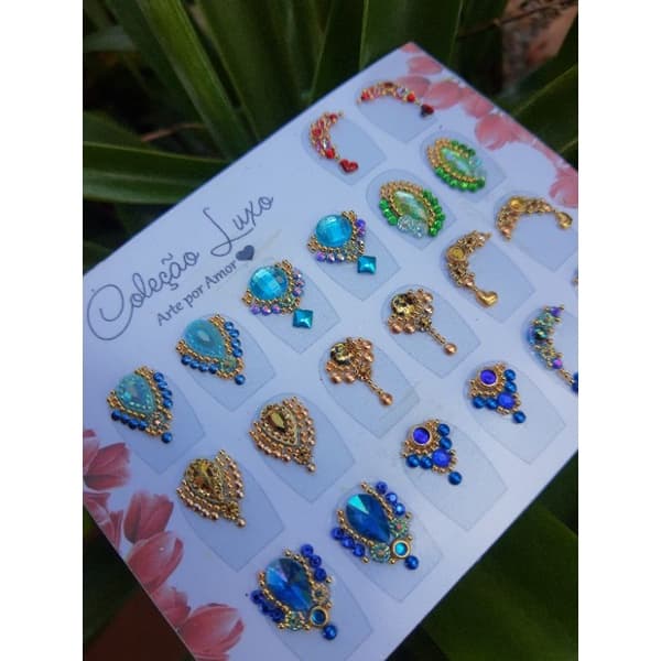 40 jóias luxo para unhas pedrarias para unhas unhas luxo