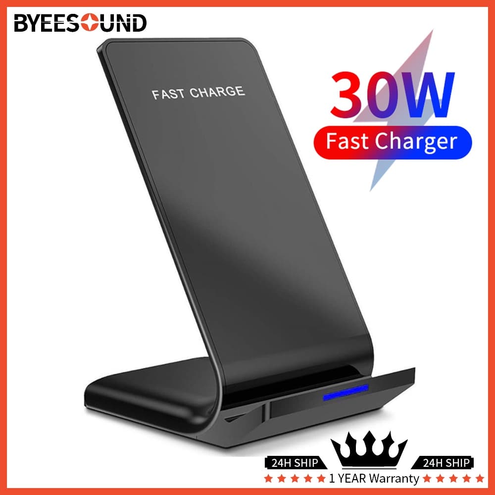 Carregador Sem Fio Qi 30w Suporte De Carregamento Rápido Estação Telefônica Para iPhone Samsung