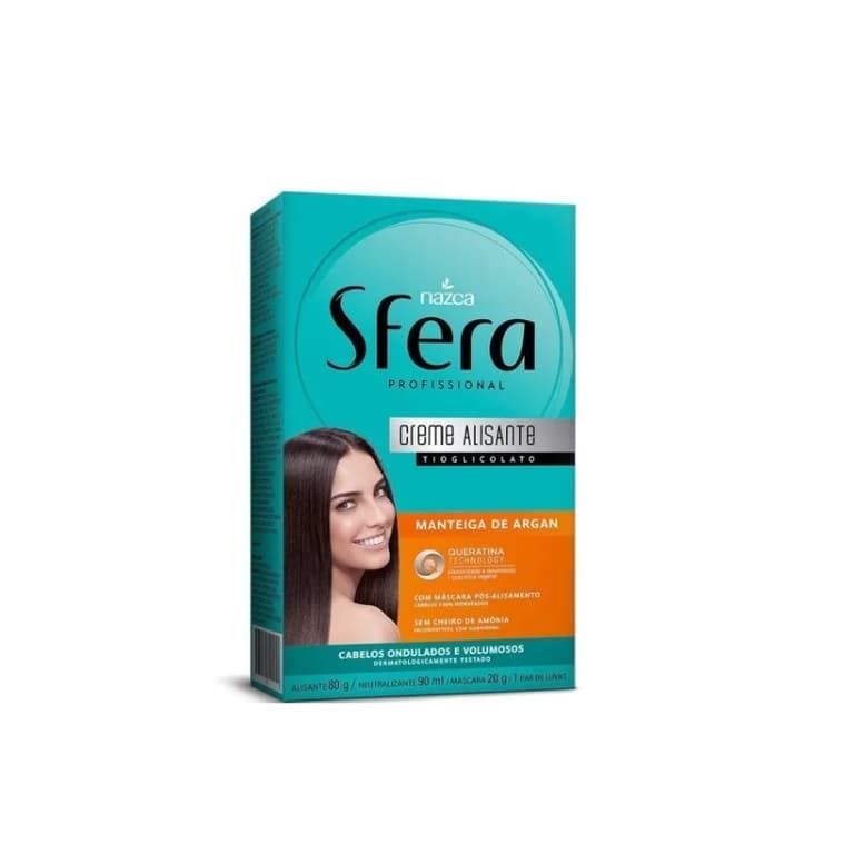 Creme alisante tioglicolato de amônia Manteiga de argan Sfera 80g