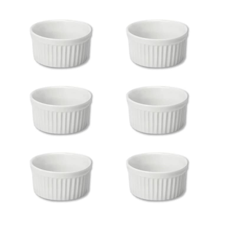Ramequim Branco de Porcelana Elegante Almoço e Jantar 40 Ml Refeições Com Estilo Forno Petisco Molho e Sobremesas