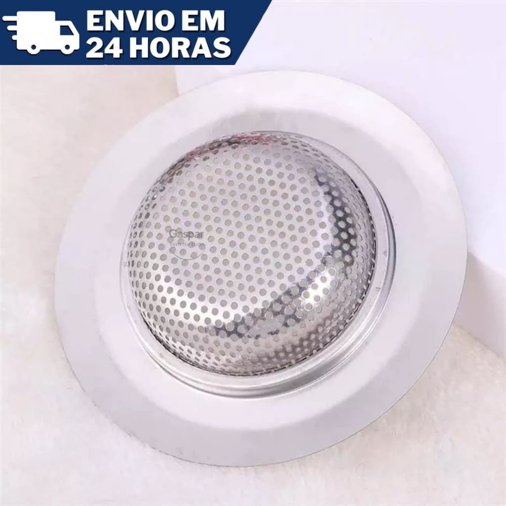 Ralo Para Pia Gg Com Borda Inox Cozinha 9cm Evita Entupimento