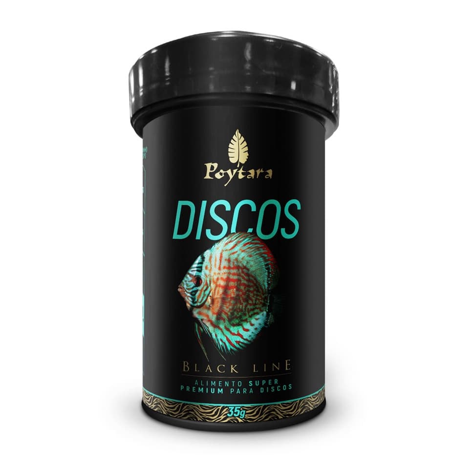Ração Para Peixes Poytara Black Line Discos Tamanhos Escolha