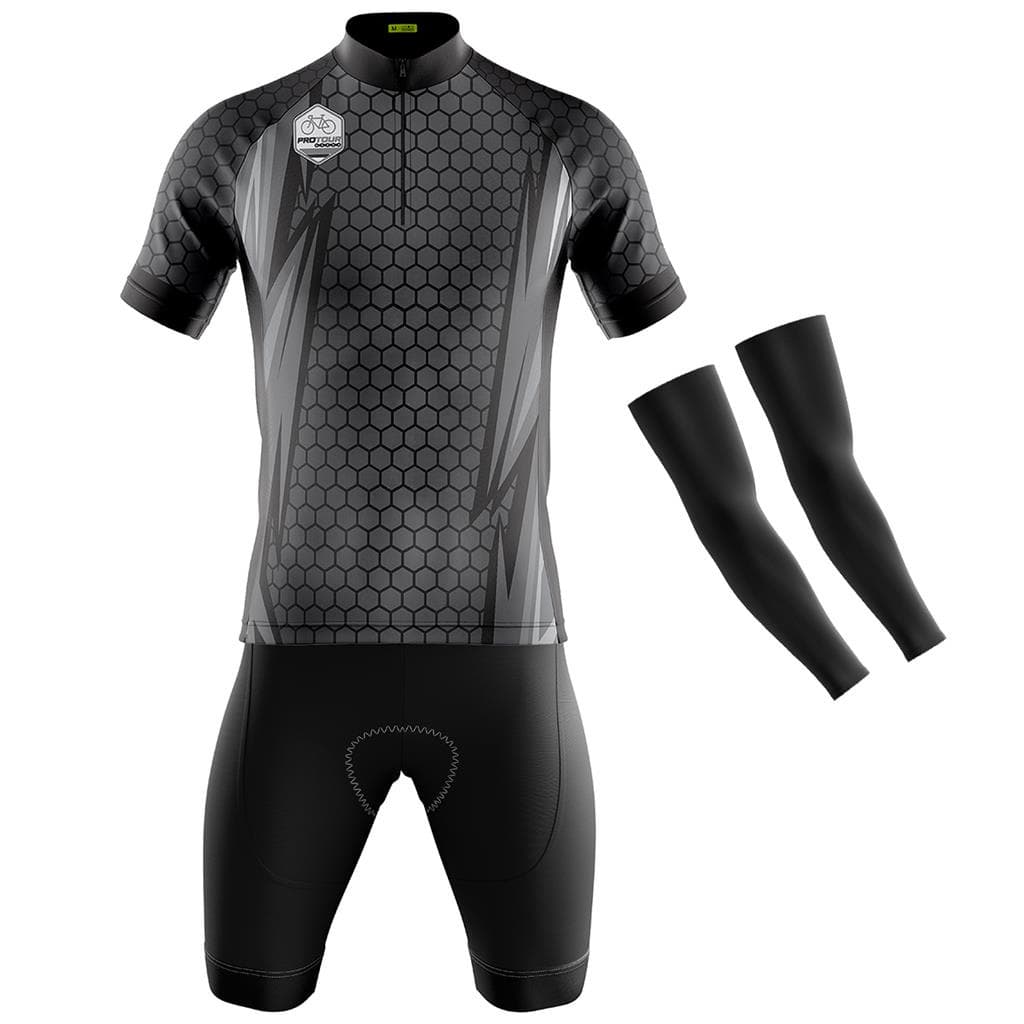 CONJUNTO CICLISMO MASCULINO BERMUDA E CAMISA PRO TOUR COLMEIA COM BOLSOS UV 50+