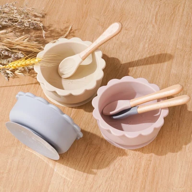 kit bowl e talheres Leãozinho em silicone infantil com nome gravado a laser- BLW