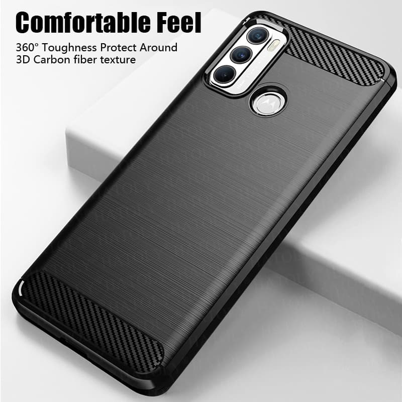 Para Motorola Moto Caso À Prova De Choque Bumper G60 Fibra De Carbono Tpu Silicone Macio Magro Tampa Do Telefone De Volta Para Motorola Moto G50 G60 Caso
