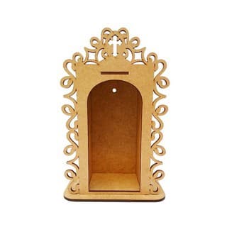 Oratório Médio Religioso Porta Santo Mdf Cru