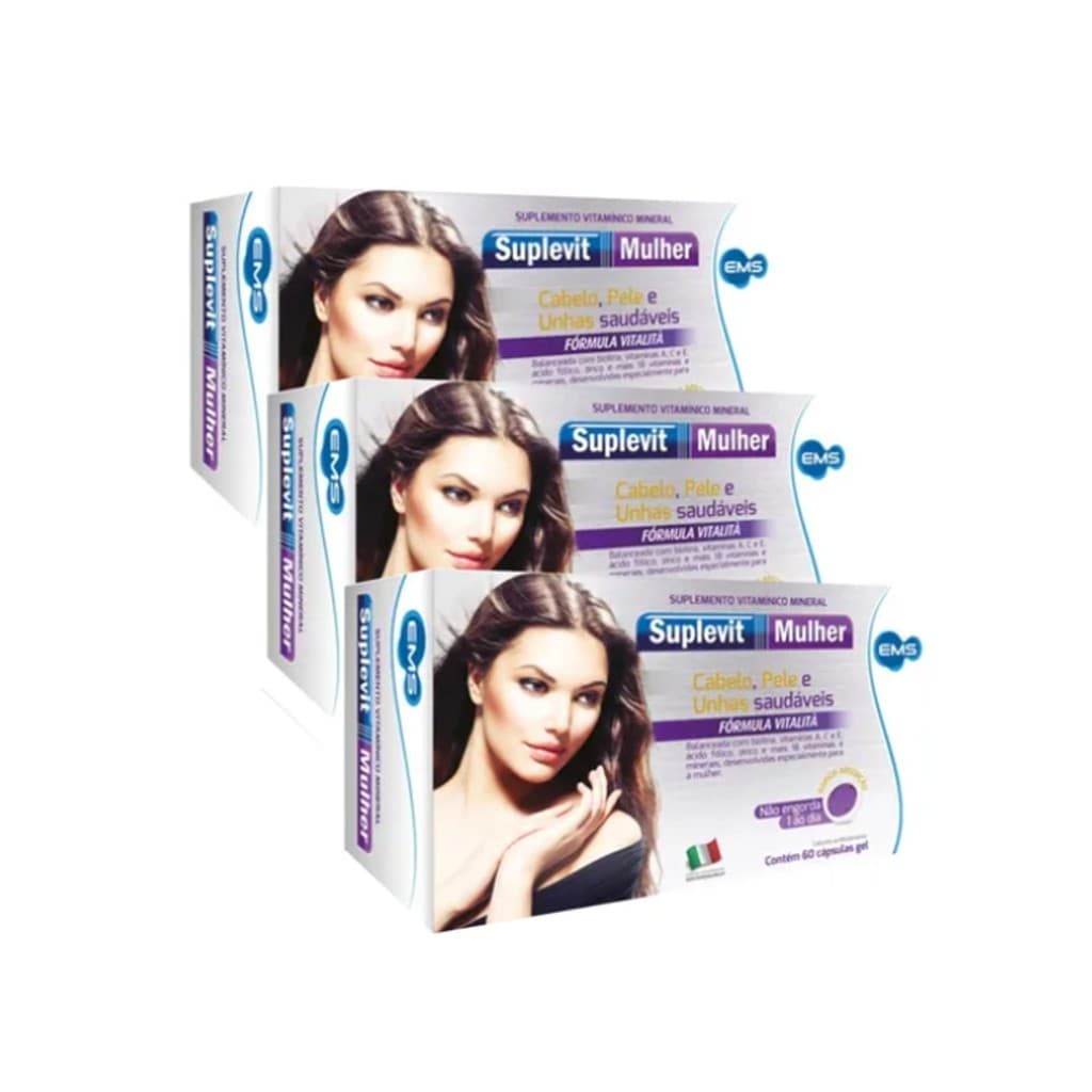 Kit 3x Suplevit Mulher 60 Cps Cada Caixa Antienvelhecimento