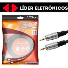 Cabo P2 Estéreo Para P2 Estéreo 2 metros metal