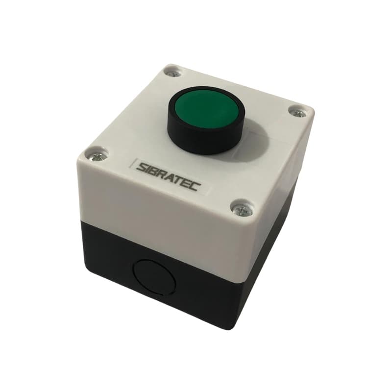 Botoeira Plástica Branca Com 1 Botão 22mm verde 1NA
