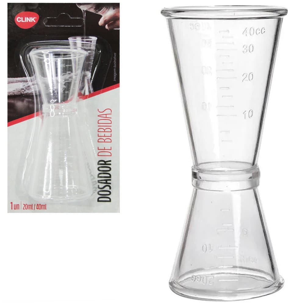 Dosador De Bebida / Copo De Acrilico Dose / Shot Duplo 40 / 20ML