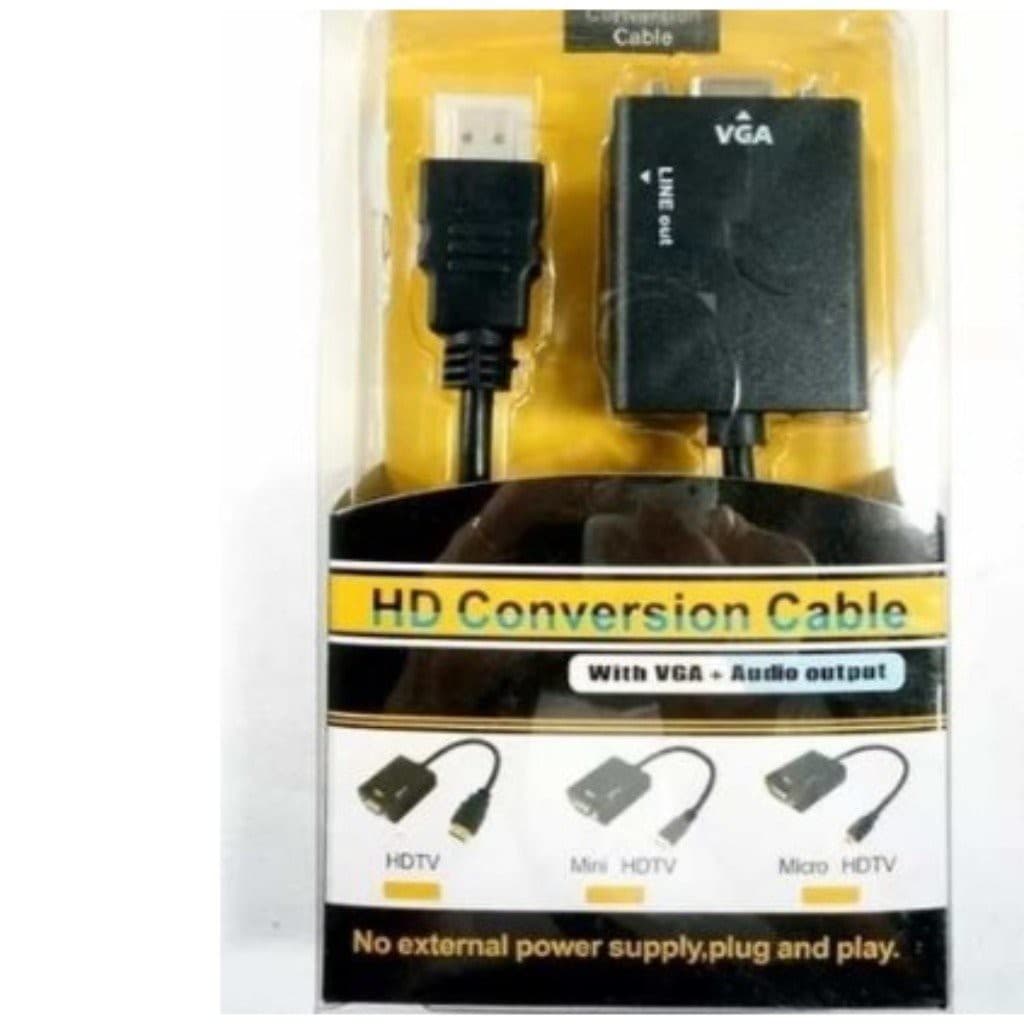 Adaptador Conversor Cabo Hdmi Para Vga Com Áudio P2