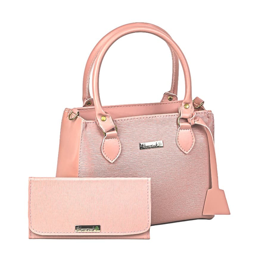 Bolsa Transversal Feminina Lorena Angike + Carteira Mão Rosa Promoção