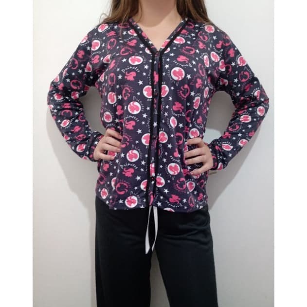 Pijama feminino com botões/ pijama de frio/ pijama amamentação/ pijama pós cirúrgico