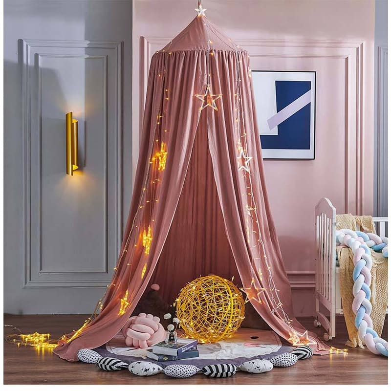 Crianças Mosquito Net Cortina De Berço Do Bebê Pendurado Tenda Decoração De Casa Sala De Estar Quarto Canto Cama Menina Princesa Mosquiteiro