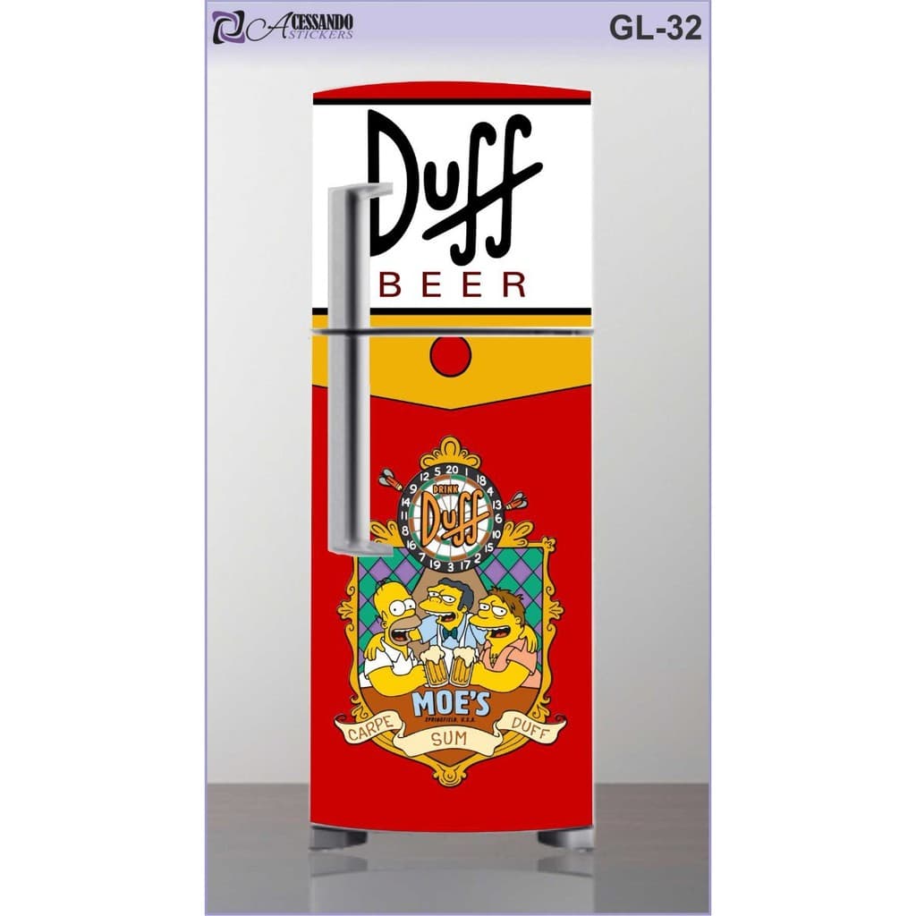 Adesivo Envelopar Geladeira Simpsons Duff Em Alta Resolução