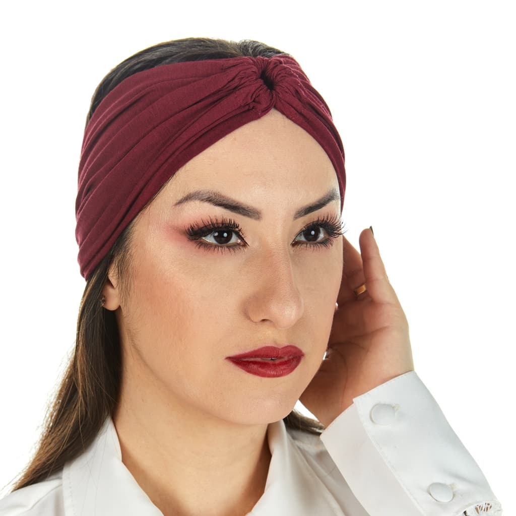 Faixa Turbante 2 em 1 Feminina Marsala