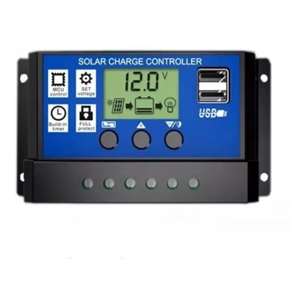 Controlador de Carga Painel Solar 30a USB 12/24V PWM