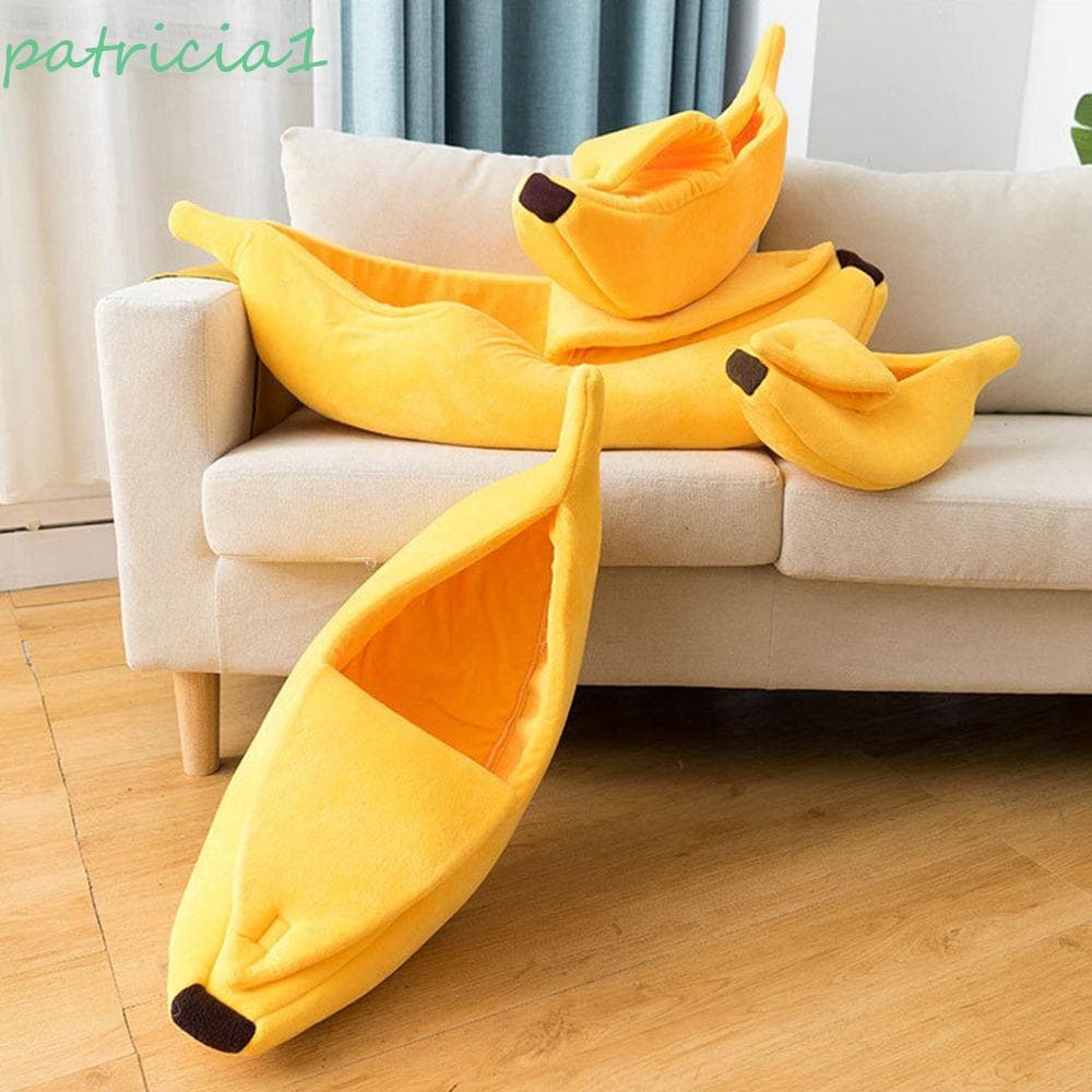 PATRICIA1 Mat Canil Pet Suprimentos De Inverno Caverna Cesta Casa Banana Cama De Gato Almofada/Multicolor
