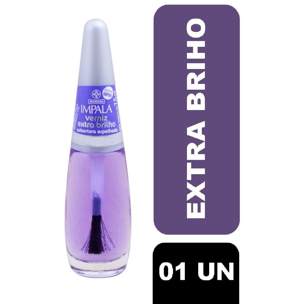 Esmalte Verniz Extra Brilho Impala - Base para Unhas - 7,5ml